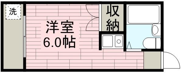 ヴァレリー川越(1K/2階)の間取り写真