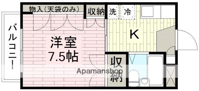 仲町レヂデンス(1K/2階)の間取り写真