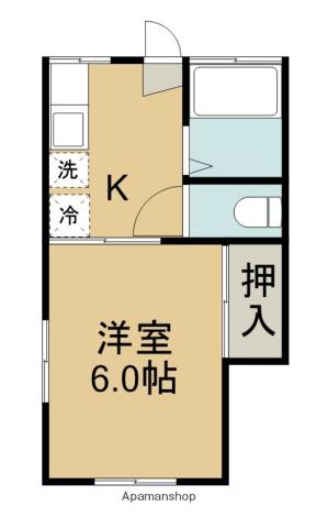 メゾンソレイユ(1K/1階)の間取り写真