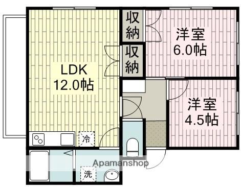 サンパレス(2LDK/3階)の間取り写真