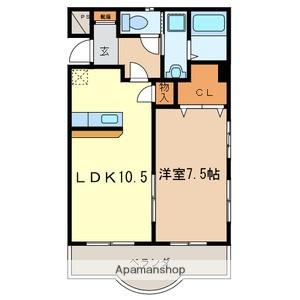 コートフレール(1LDK/2階)の間取り写真