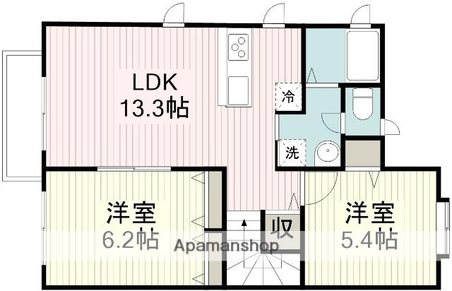 ニュータウン瑞穂C棟(2LDK/2階)の間取り写真