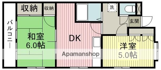 Sマンション西川越(2DK/3階)の間取り写真