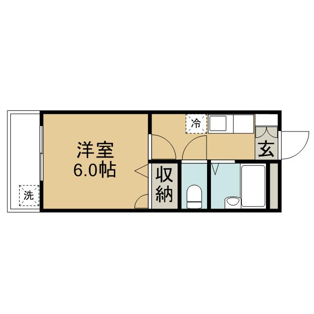 クロノス霞が関サウス(1K/3階)の間取り写真