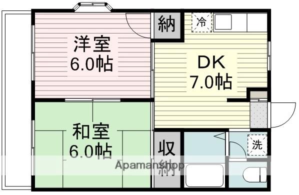 万久マンション(2DK/2階)の間取り写真