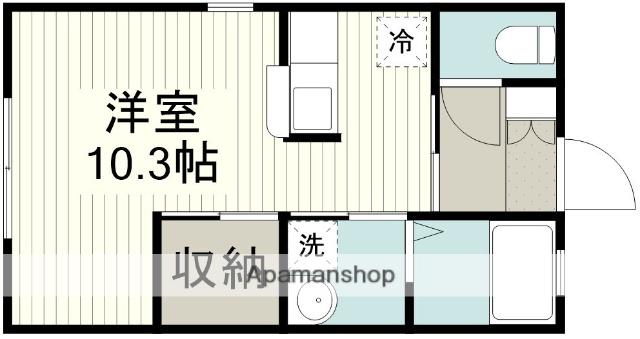 ジェンティール(ワンルーム/1階)の間取り写真