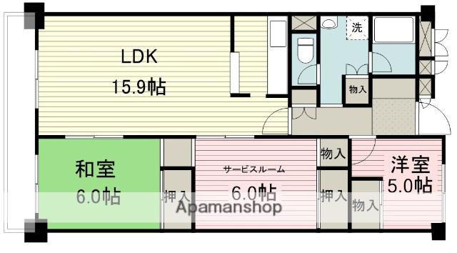 川越パークファミリア(2SLDK/4階)の間取り写真