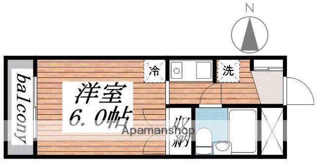 サンホワイト富士見(ワンルーム/3階)の間取り写真