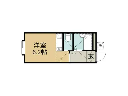 サンガーデン川越(ワンルーム/2階)の間取り写真