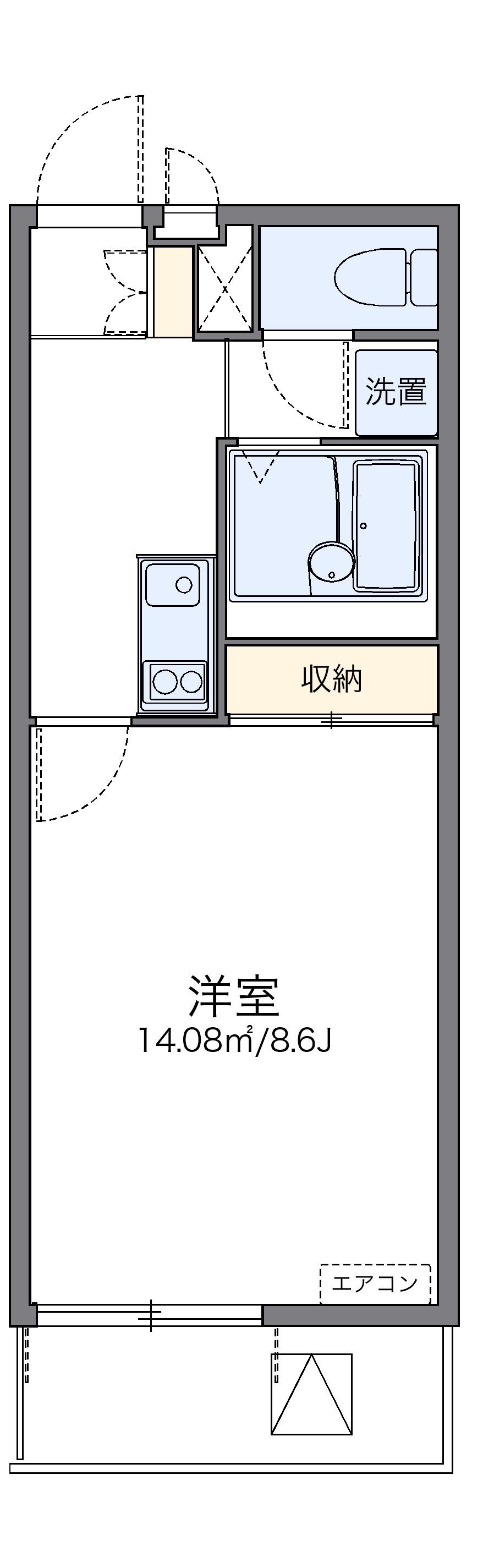 レオネクストサンクワイエットⅡ(1K/3階)の間取り写真