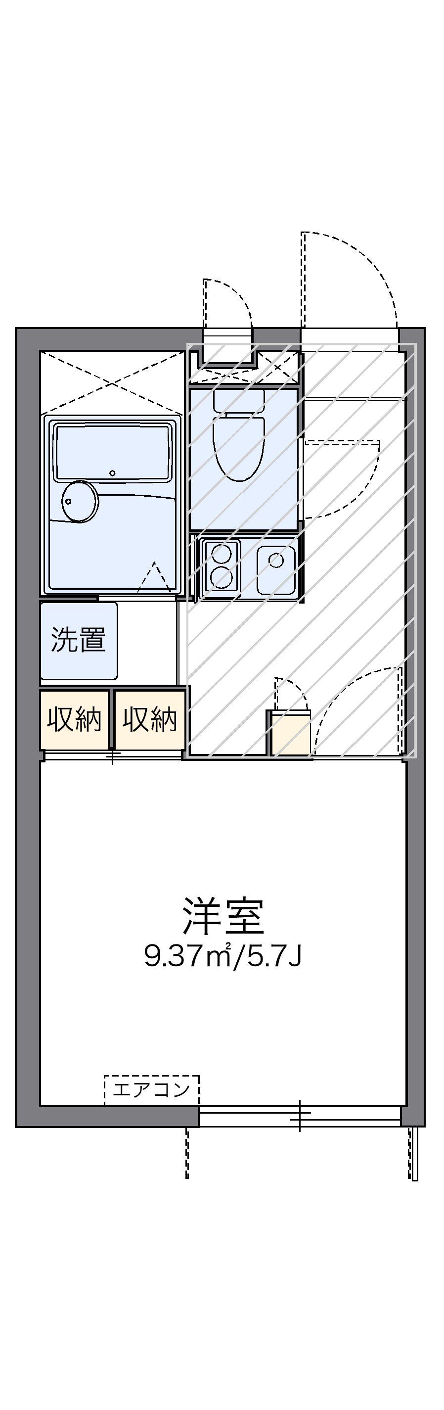 レオパレスつばさ 1階階 間取り