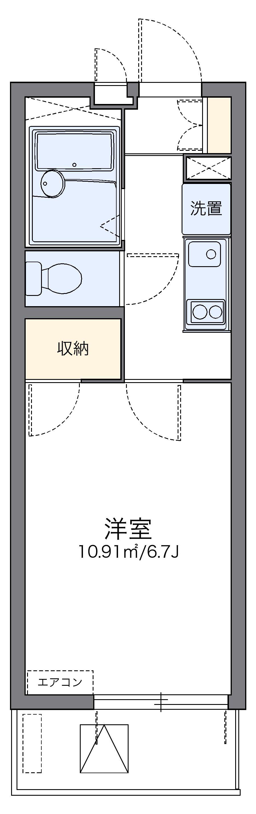 レオパレスグリーンフラットF 2階階 間取り