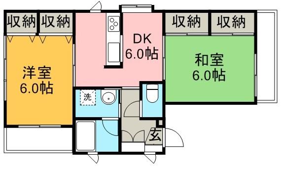 石橋ビル(2DK/4階)の間取り写真