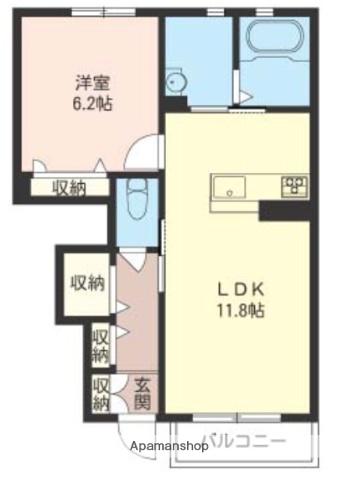 アリエッタ(1LDK/1階)の間取り写真