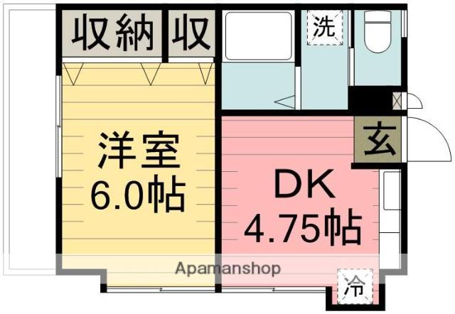 シュロス岸町(1DK/1階)の間取り写真