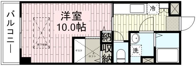 ルネス グランドゥール(1K/6階)の間取り写真