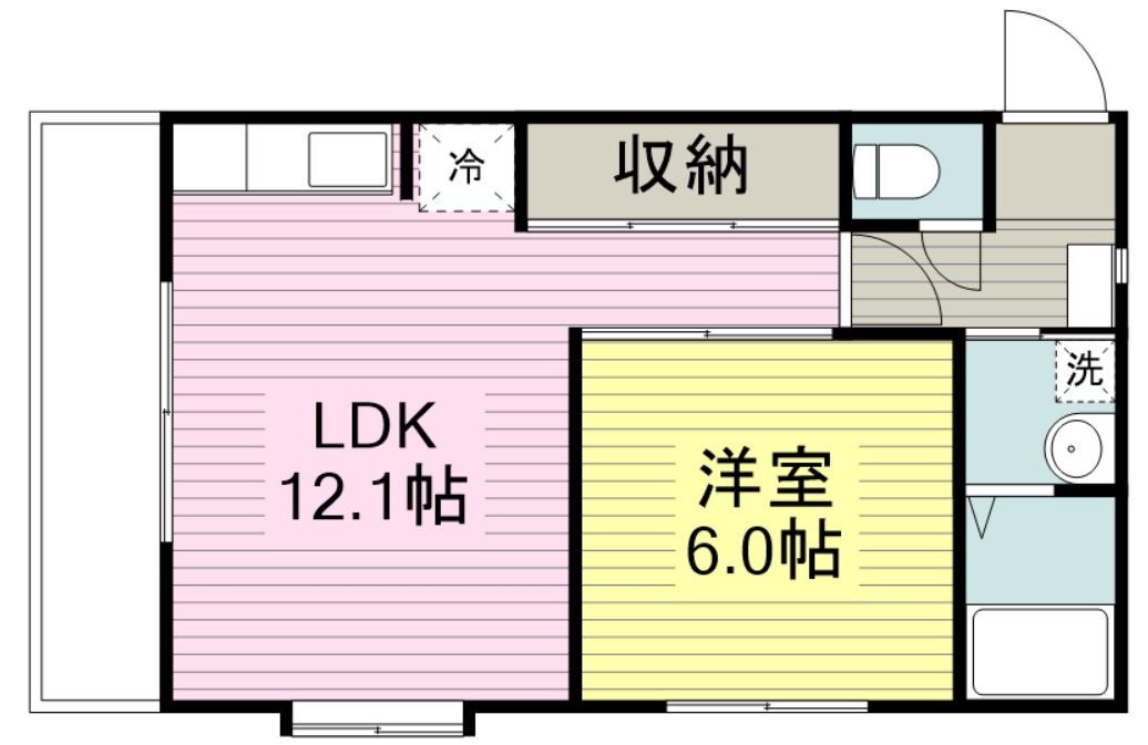 ルネスエレーヌ(1LDK/2階)の間取り写真
