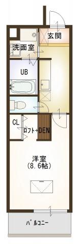 ルネスクレール(1K/2階)の間取り写真