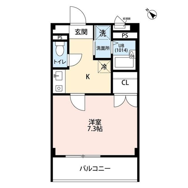 アンプルールフェールCOURAGE(1K/2階)の間取り写真