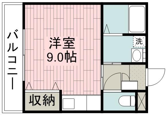 フェリオ川越(ワンルーム/2階)の間取り写真