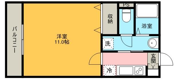 アムールサンコー(1K/2階)の間取り写真