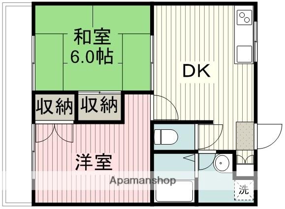 SAレジデンス(2DK/2階)の間取り写真