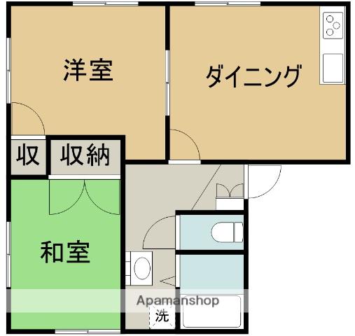 CO-OP小室(2DK/1階)の間取り写真