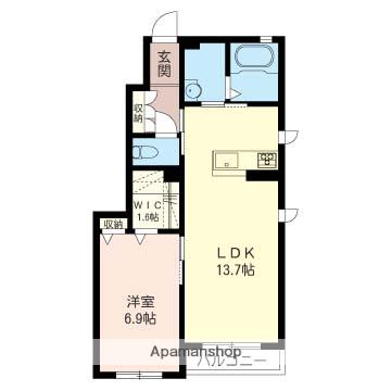 プレアデス(1LDK/1階)の間取り写真