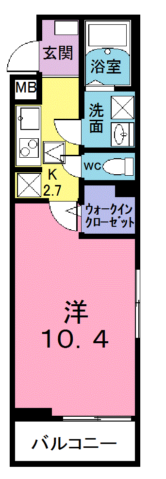 ランドウェル(1K/3階)の間取り写真