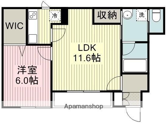 マグノリア(1LDK/1階)の間取り写真
