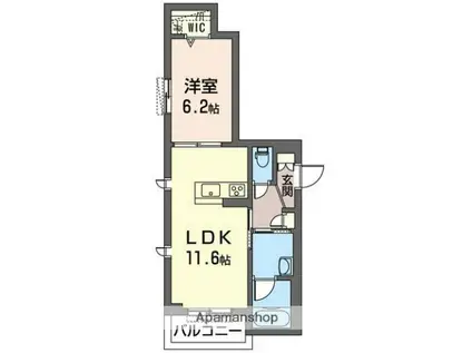 レガーロ(1LDK/2階)の間取り写真