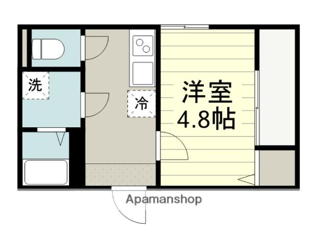 クレスト西川越(1K/3階)の間取り写真