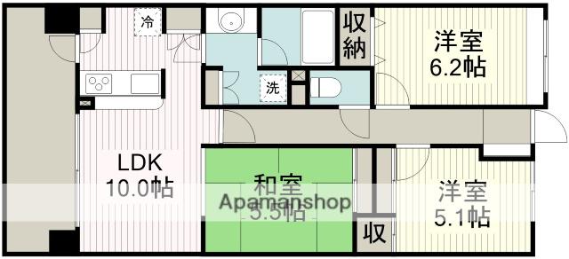 ベルメゾン川越サザンスケープ(3LDK/7階)の間取り写真
