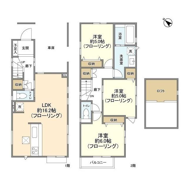 東武鉄道東上線 霞ケ関駅(埼玉) 徒歩9分 2階建 築4年(3LDK)の間取り写真
