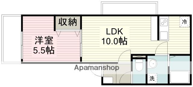HELIANTHE(1LDK/3階)の間取り写真