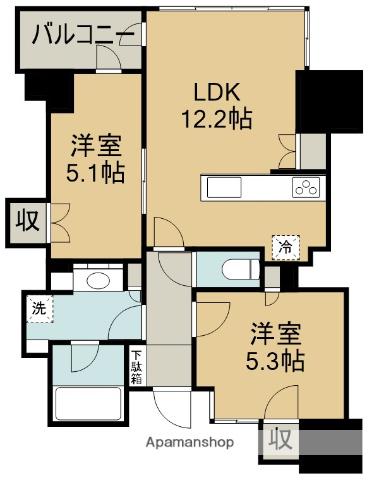 パークホームズ川越新富町アドーア(2LDK/7階)の間取り写真