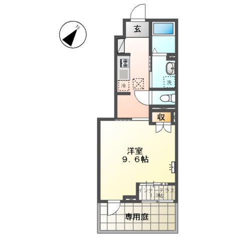 クレバーパレス(1K/1階)の間取り写真