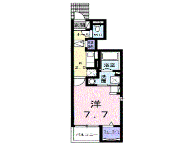 KARAZ(1K/1階)の間取り写真