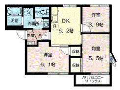 パークハウス戸田(3DK/2階)の間取り写真