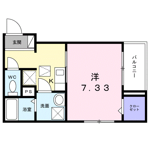 SWEET P(1K/1階)の間取り写真