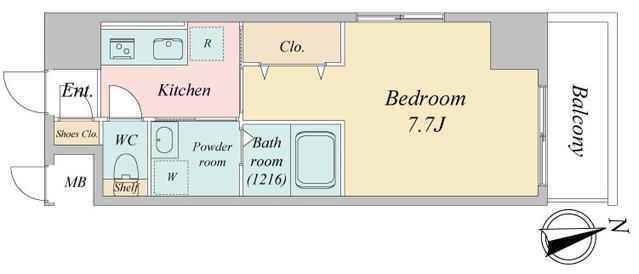 エスティメゾン川越(1K/2階)の間取り写真