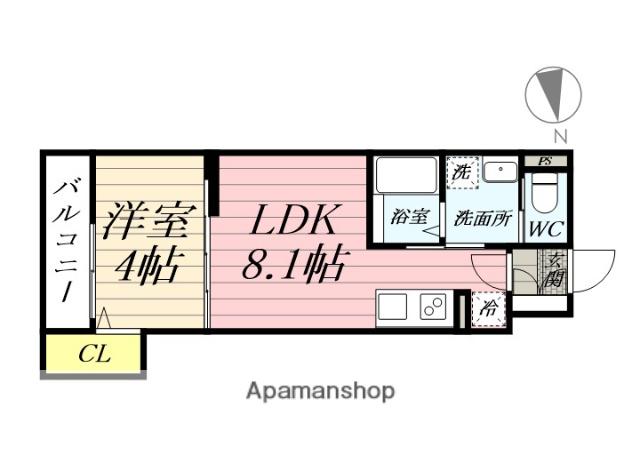 FIORE川越新宿町(1LDK/2階)の間取り写真