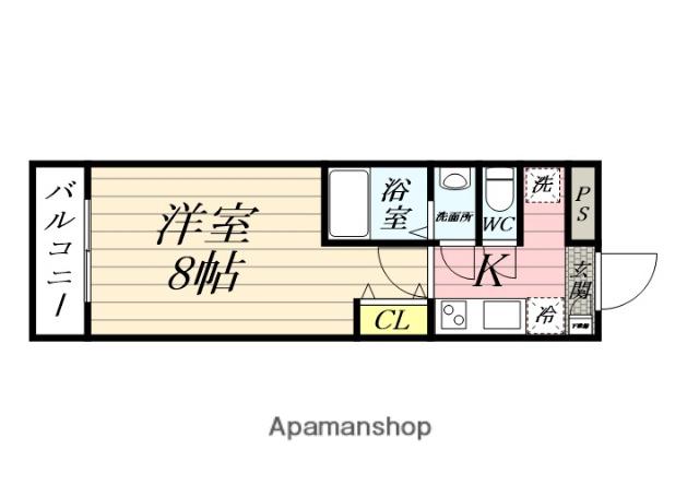 ジーメゾン川越仙波町グナーデ(1K/1階)の間取り写真