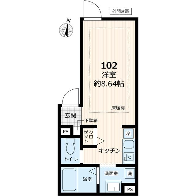 ATREN DEU(ワンルーム/1階)の間取り写真