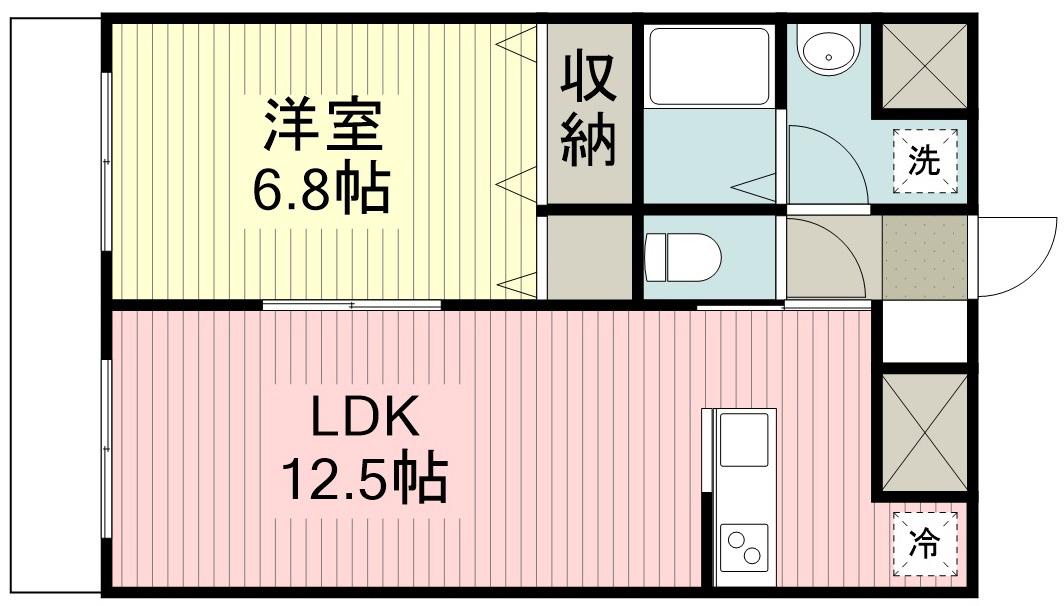 リーブルファイン鶴ヶ島(1LDK/3階)の間取り写真