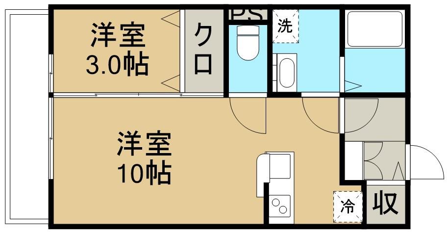 リヴィエール(1LDK/1階)の間取り写真