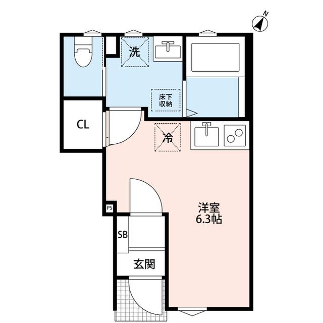 グランソフィア上福岡(ワンルーム/1階)の間取り写真