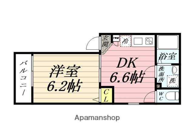 ドルチェテラス川越南大塚(1DK/1階)の間取り写真