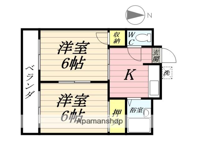 マンション三鈴(2K/3階)の間取り写真