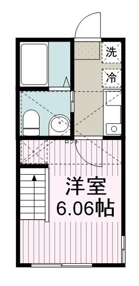 ルミオ霞ヶ関(1K/1階)の間取り写真